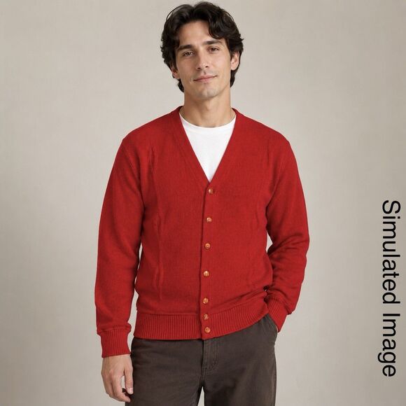 Abbott’s Clothes Shop Other - Vintage Abbott’s Red Cardigan Sweater Men’s 38 V-Neck Button Grandpa S/M